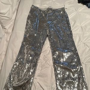 Good American silver sequin pants